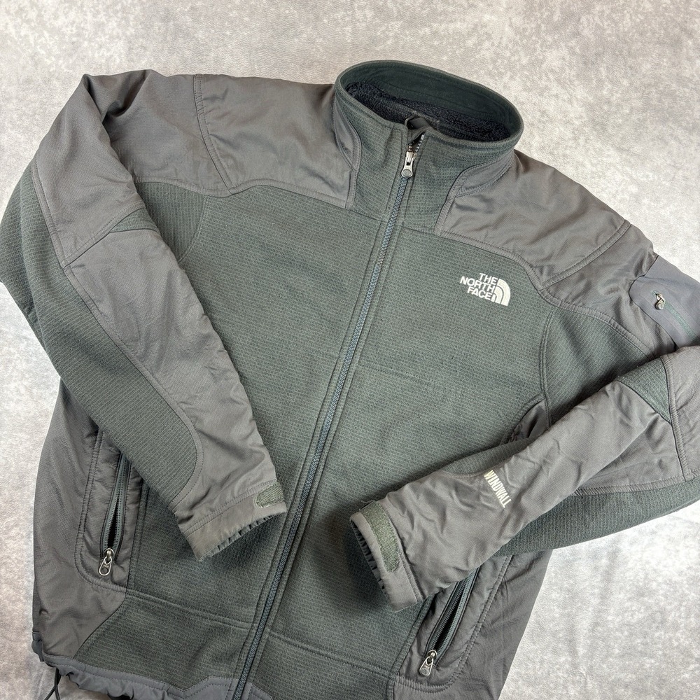 The North Face Mens Jacket M Black Windwall Long Sleeve Full Zip Hiking Outdoor